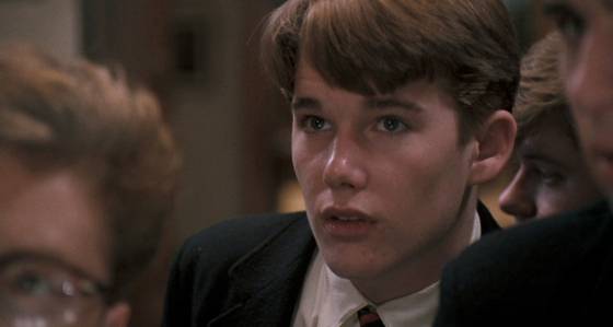 1990년 한국에서 개봉한 영화 '죽은 시인의 사회'에 토드 앤더슨 역할로 출연한 에단 호크. 사진 네이버 영화