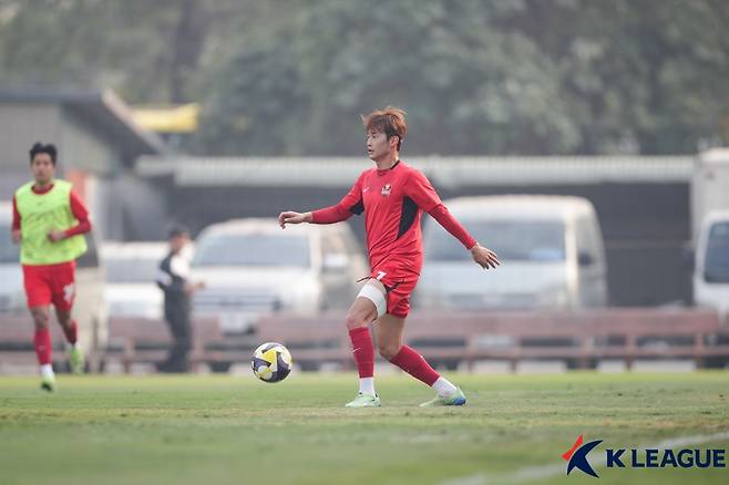 팀 훈련 중인 김진수의 모습. /사진=한국프로축구연맹 제공
