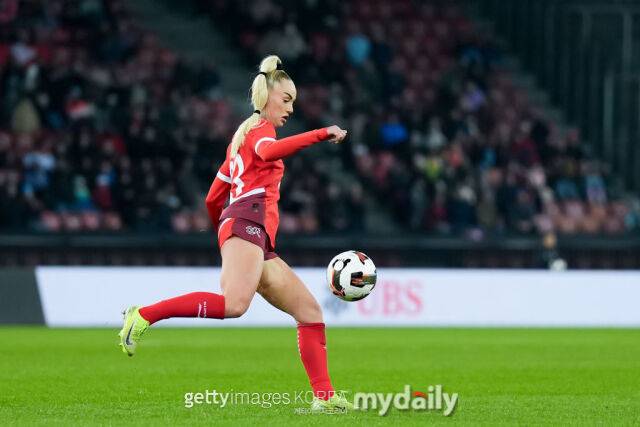 미녀 섹시 축구 선수로 이름을 날리고 있는 알리샤 레만. 스위스 국가대표로 월드컵에도 출전했다./게티이미지코리아