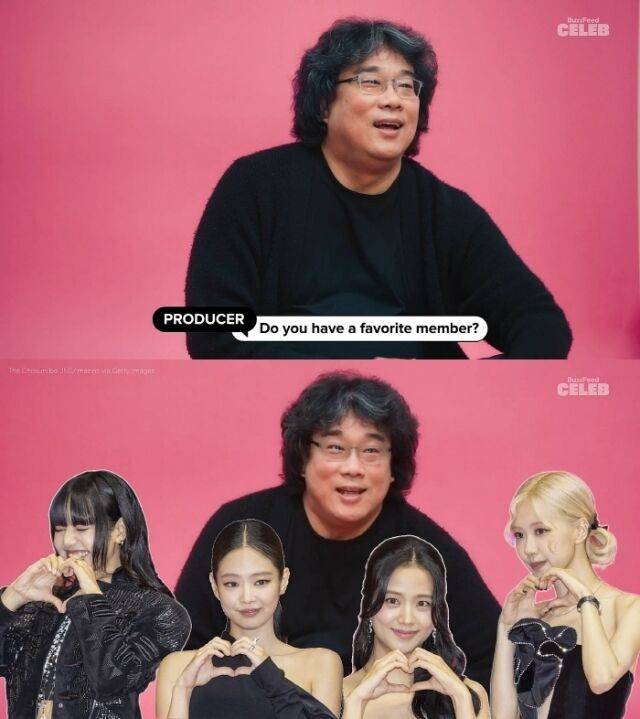 봉준호 감독이 그룹 블랙핑크 멤버들을 언급하는 모습 / 유튜브 '버즈피드 셀럽'