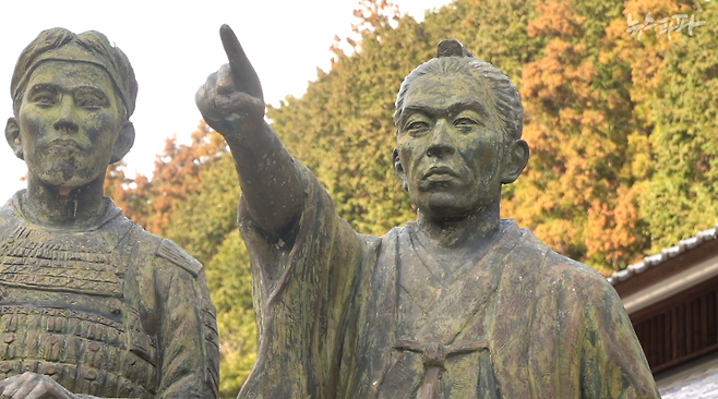 ▲ 요시다 쇼인의 동상&nbsp; &nbsp; &nbsp; &nbsp; &nbsp; &nbsp;