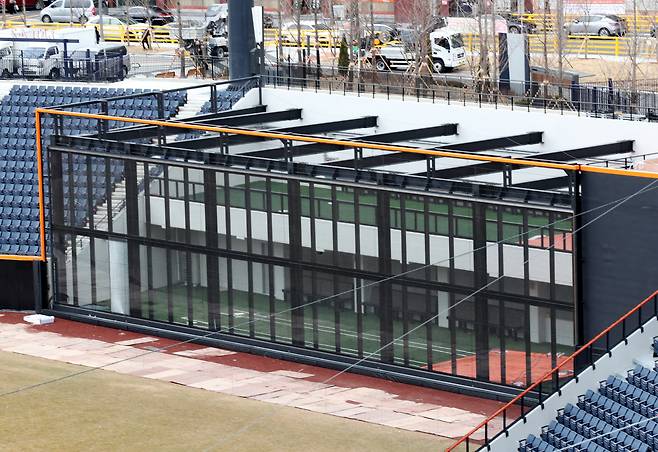 한화이글스의 새로운 보금자리 한화생명 볼파크의  복층형 불펜 ./신현종 기자