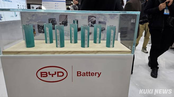 인터배터리 2025에 마련된 BYD부스. 조은비 기자&nbsp;