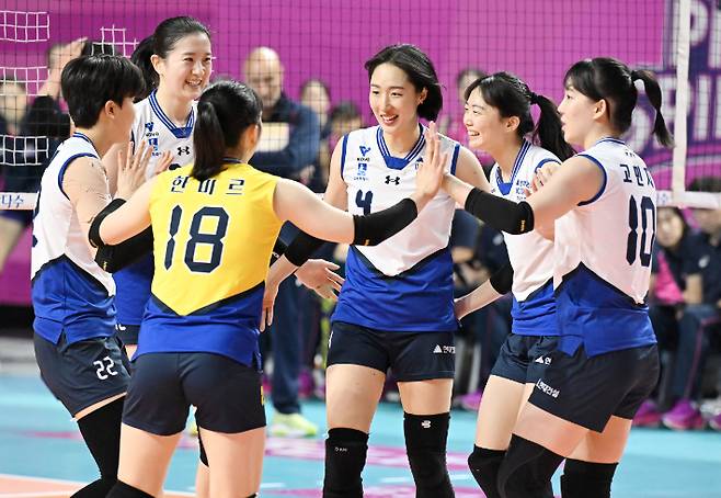 현대건설 승리. 한국배구연맹