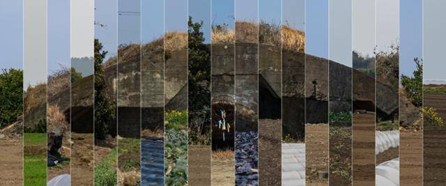 태평양 전쟁 당시 일본군은 제주 서귀포 남서쪽 '알뜨르 비행장'에 해군 주력 전투기인 제로센(영식함상전투기)을 위한 엄체호(격납고) 20기를 만들었다. 그중 19기가 원형 그대로 보존돼 있다. 이들을 모두 기록하고 결과물을 쪽모이(패치워크) 형식으로 배치했다. 서귀포=하상윤 기자