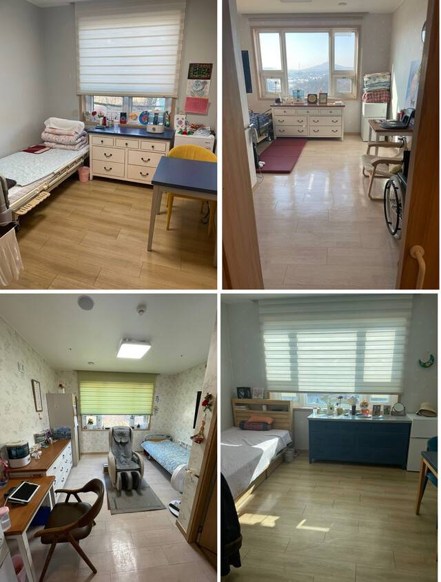 더지극정성요양원에서 유니트 케어가 이뤄지고 있는 층의 1인실 모습. 방 주인의 개성과 취향에 따라 내부가 조금씩 다르다. 황보연 기자