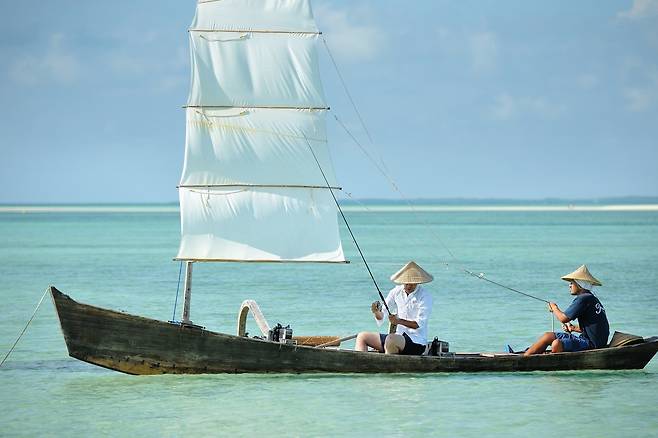다케토미지마 전통 뱃놀이 체험