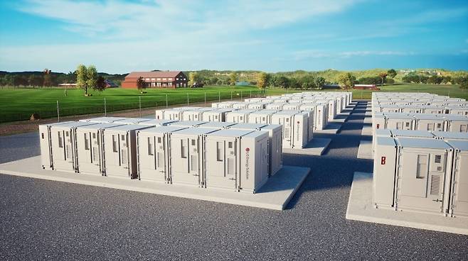 LG에너지솔루션 전력망용 ESS 배터리 컨테이너. 사진= 연합뉴스