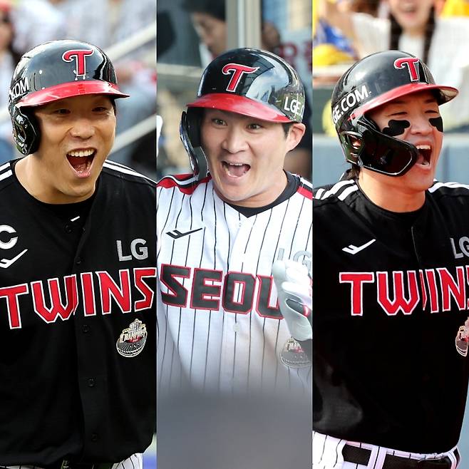 왼쪽부터 LG 김현수, 오지환, 박해민. IS 포토