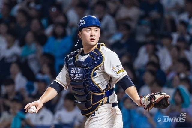 뛰어난 포수 수비 능력은 김형준의 장점 중 하나다. 사진=NC 제공