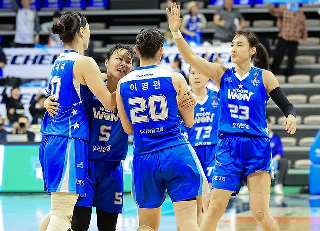 우리은행 선수들. 사진 | WKBL