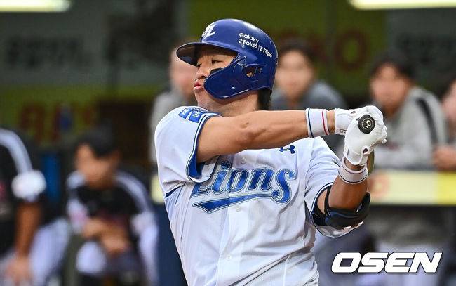 [OSEN=대구, 이석우 기자] 삼성 라이온즈 강민호 005 2024.10.13 / foto0307@osen.co.kr
