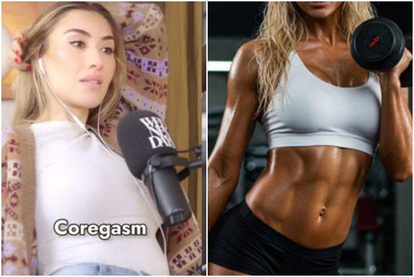 사진=팟캐스트에서 코어가즘 경험담 말하고 있는 소피 하부(좌), 기사 이해를 돕기 위해 AI로 생성한 이미지(우)