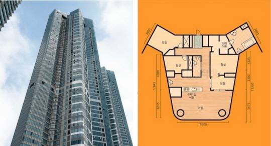 경기도 부천의 랜드마크인 중동 리첸시아와 평면도. 뉴시스(직방)