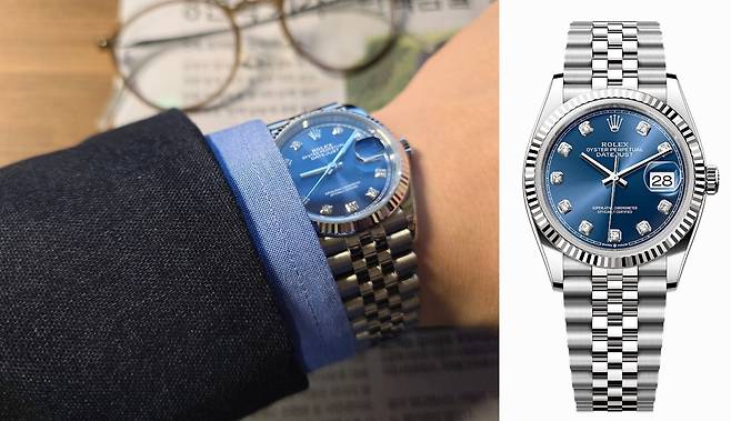 스위스 시계 브랜드인 롤렉스(Rolex)의 데이트저스트 36 모델.