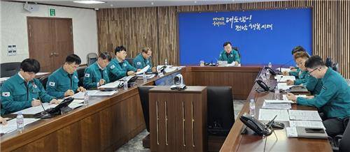 긴급 재난대책회의 [전남도 제공.재판매 및 DB금지]