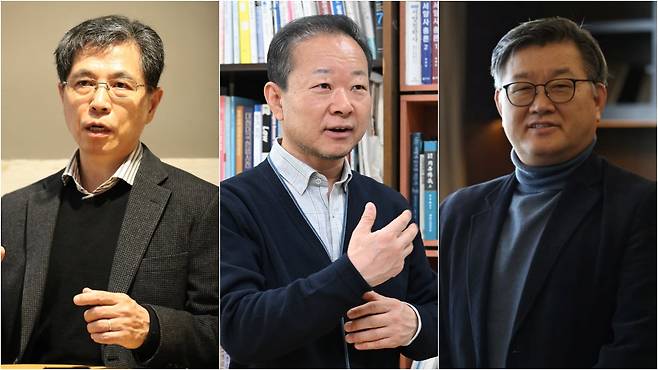 정태호 경희대 로스쿨 교수, 황도수 건국대 로스쿨 교수, 이호선 국민대 법과대학장(왼쪽부터)