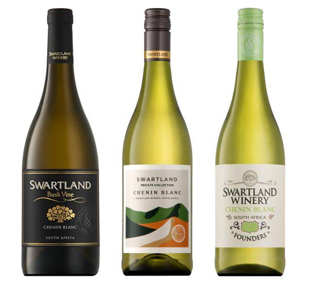 하이트진로가 새로 출시하는 남아프리카공화국 와이너리 '스와틀랜드'의 화이트와인 3종. 하이트진로 제공