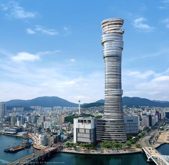 2023년 발표된 부산롯데타워의 세 번째 조감도. [중앙포토]