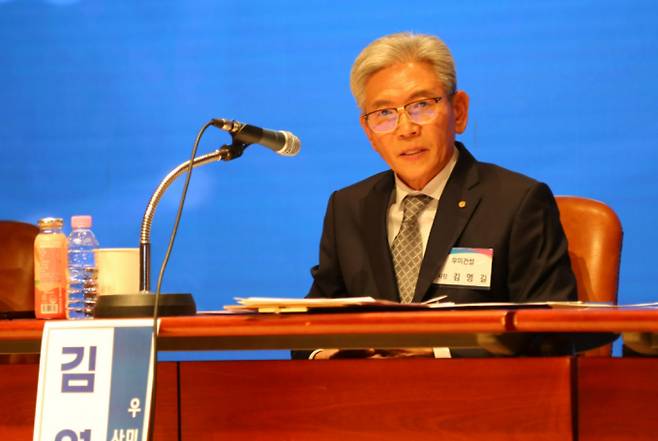 김영길 우미건설 사장이 18일 오후 서울 강남구 건설회관에서 열린 '2025 건설산업 혁신을 위한 재탄생 세미나' 종합토론에서 발언하고 있다. /사진=한국건설산업연구원 제공