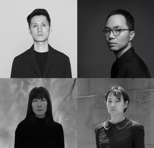 베네치아비엔날레 건축전 참여작가.  김현종(왼쪽 위부터 시계방향으로), 박희찬, 이다미, 양예나. 한국문화예술위원회 제공.