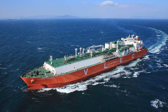 삼성중공업이 건조한 초대형 에탄운반선(VLEC·Very Large Ethane Carrier). /삼성중공업 제공