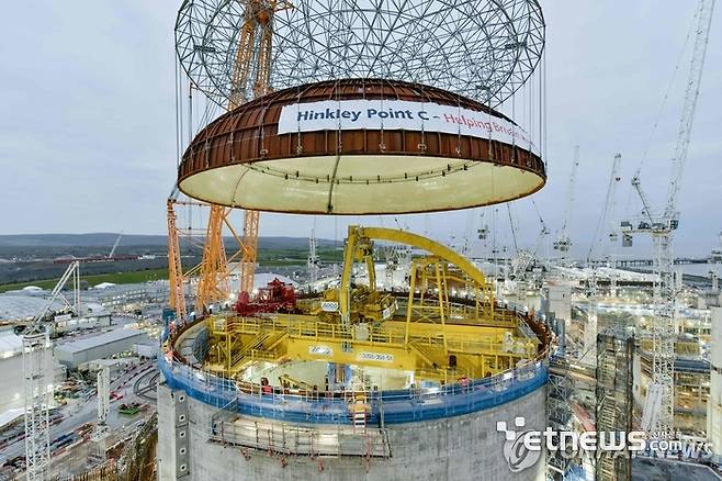 영국 힝클리 포인트 C 원전 건설 현장.  EDF 에너지 제공·AFP 연합뉴스 자료사진