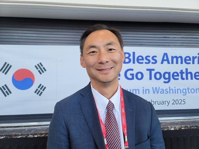 트럼프 1기 행정부에서 미국 국무부 국제형사사법대사를 지낸 모스 탄 미국 리버티 대학 법정센터소장. 연합뉴스