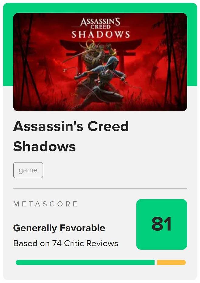 섀도우스 오픈 메타 크리틱 점수