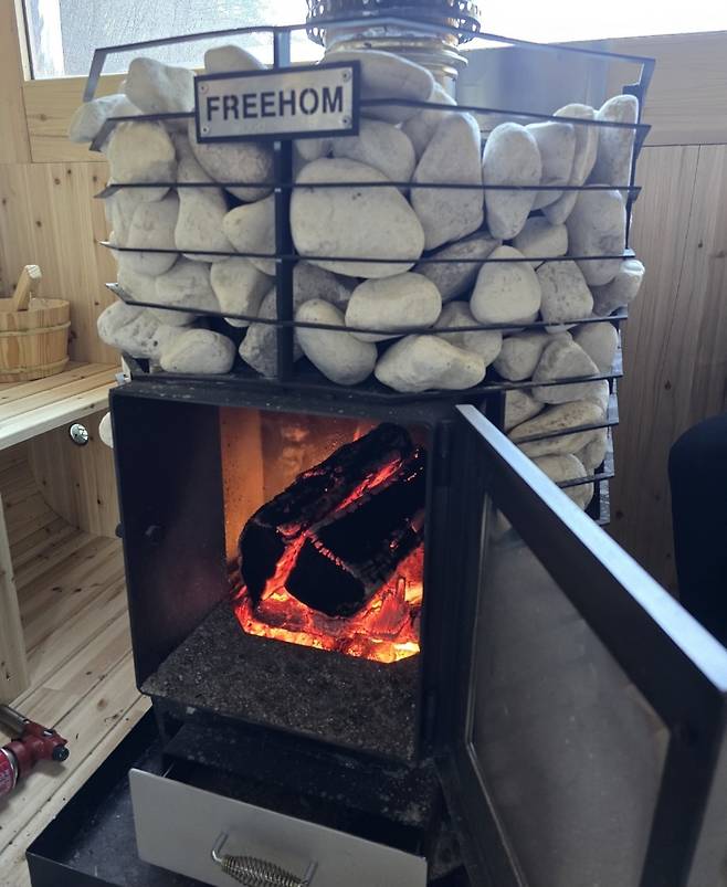 A stove at Inside Finnish Forest in Gwangju, Gyeonggi Province (Choi Si-young/The Korea Herald)