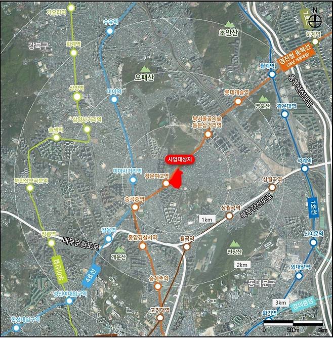 장위 12구역 사업대상지 위치도.