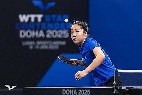 WTT 도하 대회에 참가했던 여자탁구 간판 신유빈 [WTT 인스타그램 캡처. 재판매 및 DB 금지]