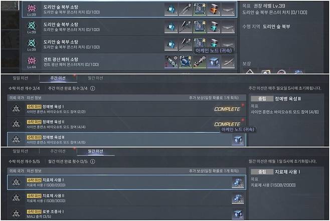 ▲ 미션을 통해서도 수급 가능