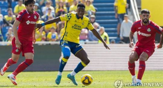 라스팔마스에 임대돼 뛰는 다리우 이수구의 경기 모습. 사진[EPA=연합뉴스]