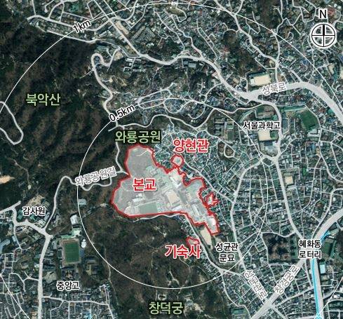 성균관대 위치도. [서울시 제공]