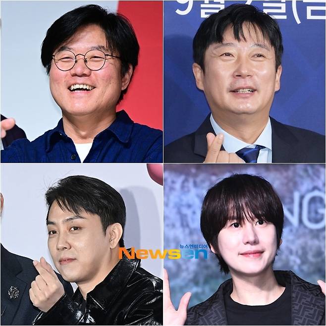 사진=왼쪽 위부터 시계 방향/나영석, 이수근, 규현, 은지원/뉴스엔DB
