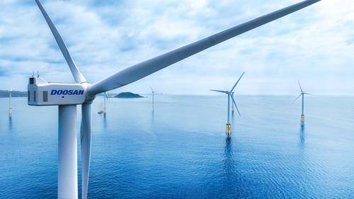 두산에너빌리티가 제주 한림읍 인근 해상에 설치한 5.5㎿ 해상풍력발전기 [두산에너빌리티 제공. 재판매 및 DB 금지]