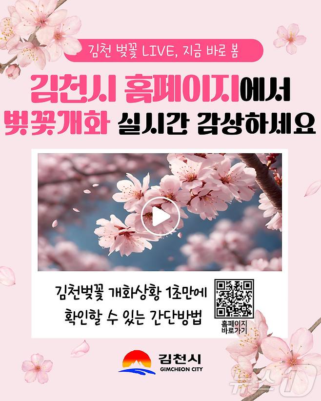 ..김천시, 벚꽃 명소 CCTV 모니터링 서비스 포스터/뉴스1