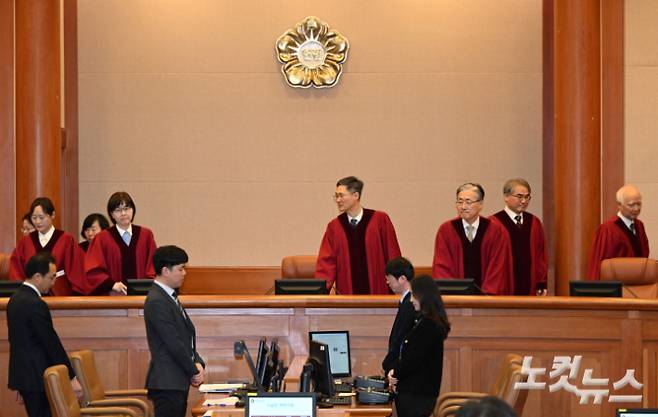 18일 서울 종로구 헌법재판소에서 박성재 법무부 장관의 탄핵소추 1차 변론기일이 열리고 있다. 류영주 기자