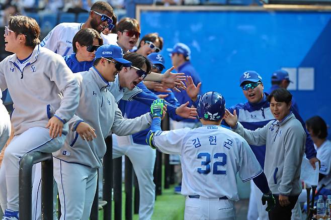 2회 동점 홈런으로 반격의 서막을 연 김헌곤. 삼성 제공