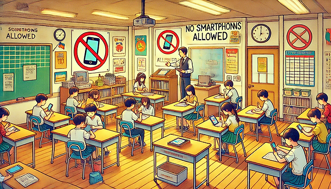 ChatGPT로 생성한 교내 스마트폰 금지 관련 이미지. 오픈AI·매경DB