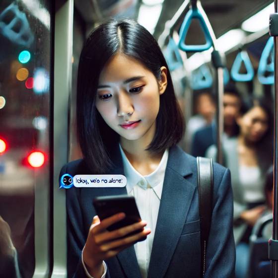 AI챗봇과 심리상담을 하며 위로받는 20대 청년을 표현한 이미지. 일러스트 챗GPT.