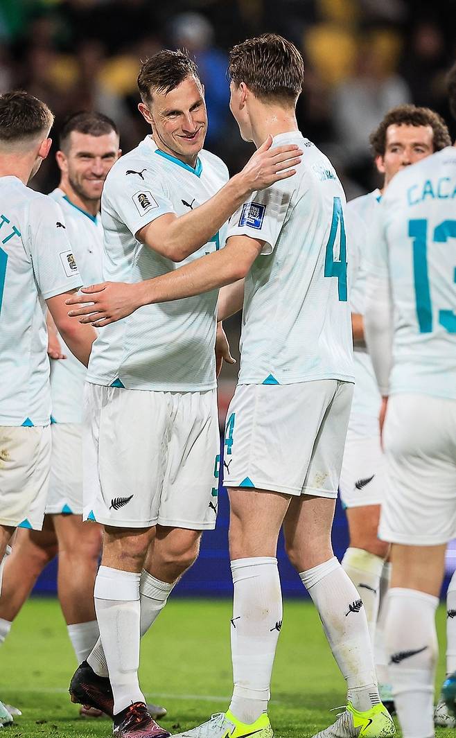 뉴질랜드의 간판 공격수 크리스 우드.  사진 | 오클랜드=AFP연합뉴스