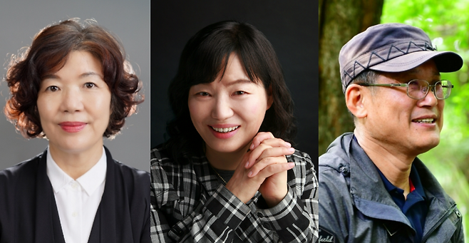 제13회 제주4·3평화문학상 당선작 수상자들. 왼쪽부터 김휼 시인, 김미수 소설가, 허호준 기자. (제주4·3평화재단 제공)