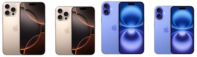 아이폰16 시리즈. 왼쪽부터 프로맥스, 프로, 플러스, 일반형. 〈사진=애플 홈페이지〉