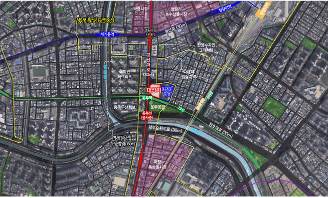 동대문구 용두동 33-1번지 위치도. 서울시