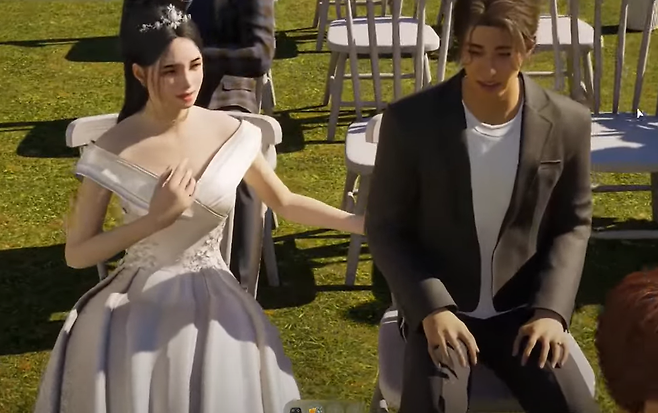 인조이 게임 내 ‘조이’들이 결혼을 하는 모습 [유튜브 말랑찹쌀 게임창고 채널 캡처]