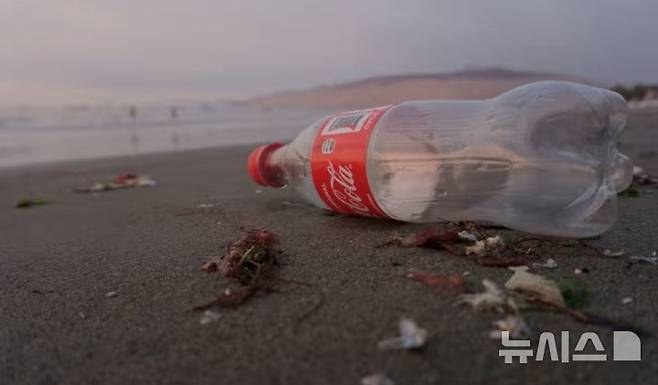 [서울=뉴시스] 코카콜라는 2030년까지 매년 전 세계 바다에 약 602만kg의 플라스틱 쓰레기를 배출할 것으로 예상된다고 비영리 단체 오세아나가 지난 26일 보고서를 발표했다. 2024년 사이언스 어드밴시스지에 발표된 연구에 따르면 코카콜라는 세계 최고의 플라스틱 오염원 브랜드로 보고된 바 있다. (사진=가디언)