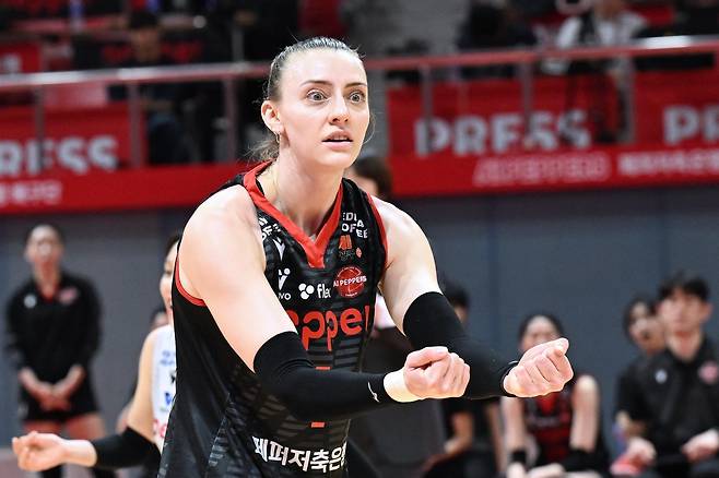 여자 프로배구 페퍼저축은행의 외국인 선수 테일러 [한국배구연맹 제공. 재판매 및 DB 금지]