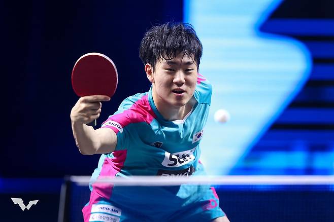 WTT 첸나이 대회에 남자단식 경기 중인 오준성 [WTT 인스타그램 캡처. 재판매 및 DB 금지]